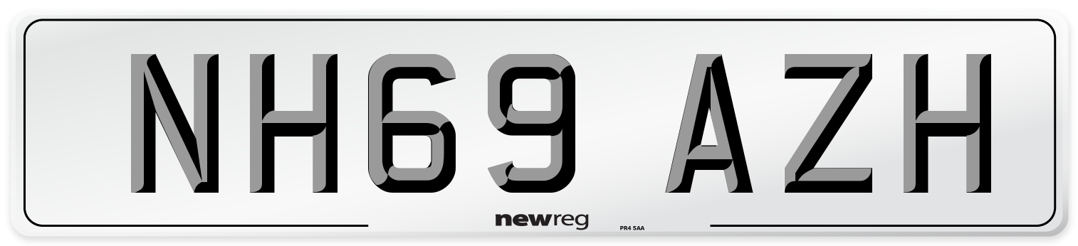 NH69 AZH Number Plate from New Reg